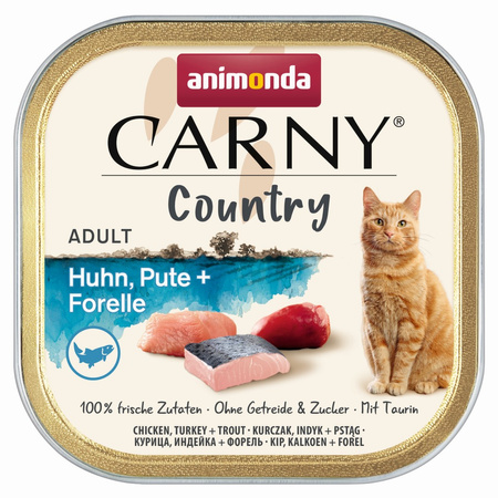 Animonda Carny Country 8x100g Mokra Karma Dla Kota z Kurczakiem Indykiem i Pstrągiem