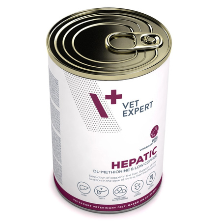 Vet Expert Hepatic Mokra Karma Weterynaryjna Dla Psa Z Kurczakiem 6x400g Wspomaganie Funkcji Wątroby