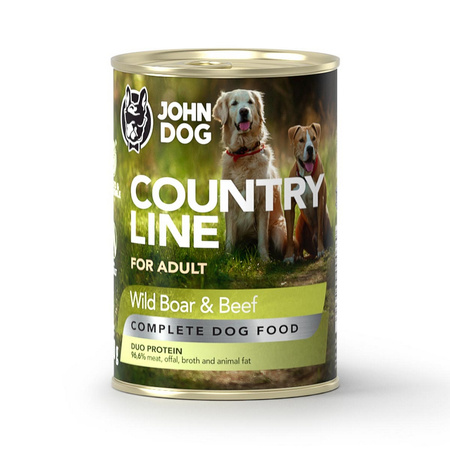 John Dog Country Line Mokra Karma Dla Dorosłych Psów Dzik Z Wołowiną 6x400g