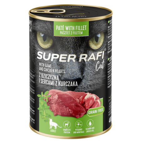 Super Rafi Cat 6x400g Bezzbożowa Mokra Karma Dla Kotów Mix 2 Smaków