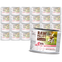 Raw Paleo Pork&Lamb Puppy Duoprotein 24x200g​ Mokra Karma Dla Szczeniąt z Wieprzowiną i Jagnięciną