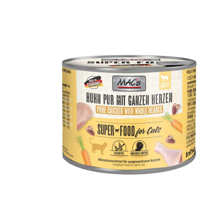MAC's 12x200g Bezzbożowa Mokra Karma Dla Kota Kurczak Serca Drobiowe