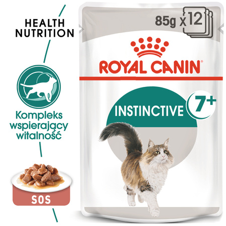 Royal Canin Instinctive +7 Karma Mokra W Sosie Dla Kotów Starszych, Wybrednych 12x85g