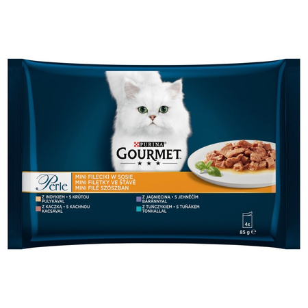 Purina Gourmet Perle Mix Smaków 16x85g Mokra Karma Dla Kota Mini Fileciki w Sosie