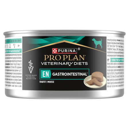 Purina Pro Plan Veterinary Diets EN Gastrointestinal 6x195g Mokra Karma Mus Dla Dorosłych Psów Niewydolność Trzustki