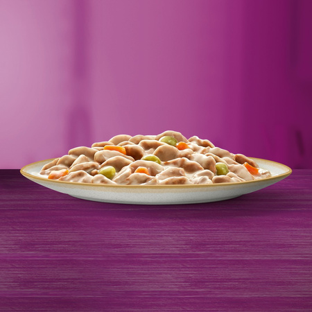 WHISKAS Adult Saszetka 4 x 85g Kremowe Wariacje Mokra Karma Dla Dorosłego Kota w Sosie Kurczak z Warzywami, Jagnięcina z Indykiem