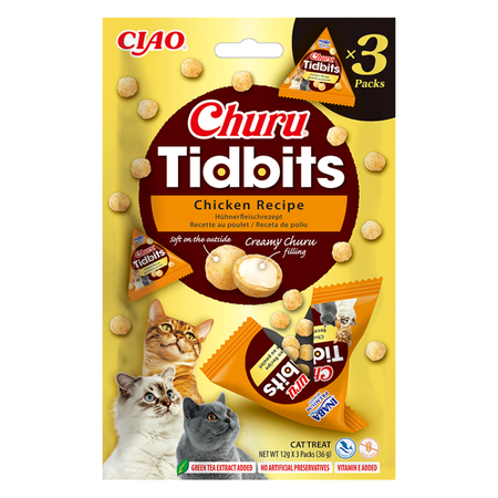 Inaba Cat Churu Tidbits Chicken Recipe 3x12g Przysmak Dla Kota Z Kurczakiem