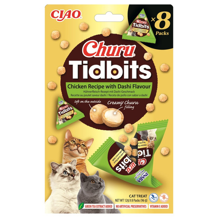 Inaba Cat Churu Tidbits 8x12g Przysmak Dla Kota Z Kurczakiem O Smaku Bulionu Dashi