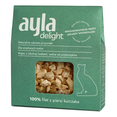 Ayla Delight Filet z Piersi Kurczaka Indyka 2x28g Liofilizowany Przysmak Dla Kota 100% Mięsa