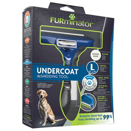FURminator L Dla Dużych Psów Krótkowłosych - Szczotka do Sierści