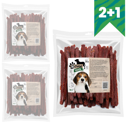 Mr. Pretzel Przysmak Dla Psa 3x500g Miękkie Paski Z Królika 2+1 GRATIS