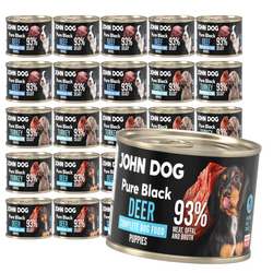 John Dog Pure Black Puppies 24x200g Mokra Karma Dla Szczeniąt Mix 3 Smaków