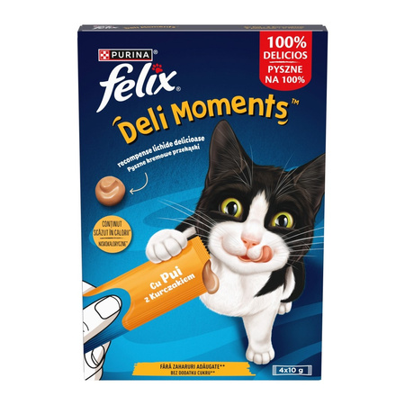 Felix Deli Moments 8x10g Kremowe Przekąski Dla Kotów Z Kurczakiem  I Łososiem