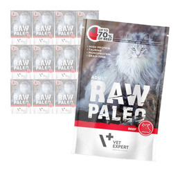 Vet Expert Raw Paleo Adult Beef 12x100g Saszetka Karma Mokra z Wołowiną Dla Kota