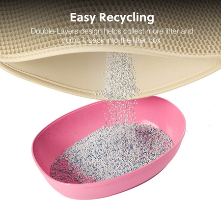 Mata Wycieraczka Pod Kuwetę Zatrzymuje 90% Żwirku 30*45 Beżowa