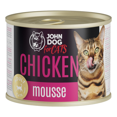 John Dog for Cats Mus Mix Smaków 12x200g  Bezzbożowa Mokra Karma Dla Kota