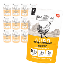 Wiejska Zagroda 12x85g Monoproteinowa Mokra Karma Dla Kota Fileciki Kurczak