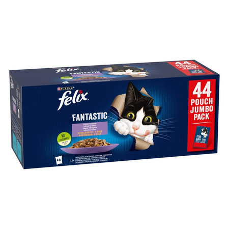 Felix Fantastic Mokra Karma Dla Kota Wybór Smaków W Galaretce 176x85g Wołowina Kurczak Łosoś Tuńczyk