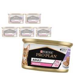 Purina Pro Plan Adult Delicate 6x85g Mokra Karma Dla Kota Mus Z Indykiem