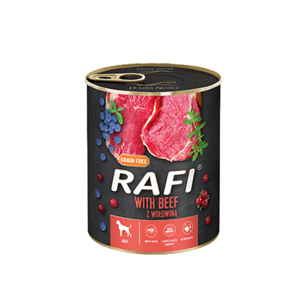 24x400g Rafi Mokra Karma Dla Dorosłych Psów 3 Smaki W Puszce Zestaw