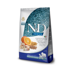 N&D Ocean Adult Dorsz Pomarańcza 12kg Karma Dla Psów Dorosłych Medium Maxi