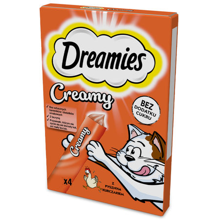Dreamies Creamy 16x10g Kremowy Przysmak Dla Kotów Mix Smaków Kurczak I Ser