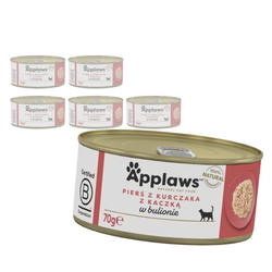 Applaws Cat Mokra Karma Dla Kota 6x70g Pierś z Kurczaka z Kaczką w Bulionie