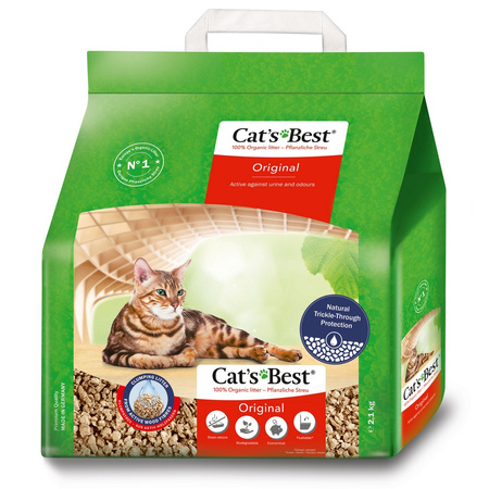 Cat's Best Original 2x5L Żwirek Drewniany Dla Kota Zbrylający i Pochłaniający Zapachy