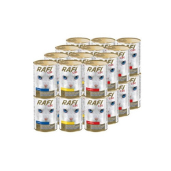 Mokra Karma dla Kotów Rafi Cat Adult Różne Smaki Puszka Zestaw 24 x 415 g