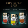Sheba Fresh&Fine 36x50g  Mokra Karma Dla Kotów W Sosie Z Wołowiną  Kurczakiem Jagnięciną