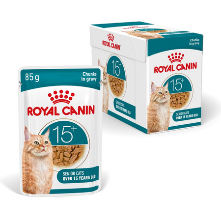 Royal Canin Ageing 15+ Karma Mokra 12x85g Kawałki w Sosie Dla Kotów Dojrzałych Po 15 Roku Życia