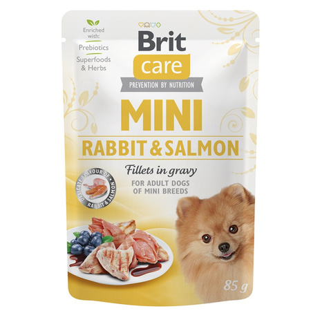 Brit Care Mini Adult 6x85g Bezzbożowa Mokra Karma Dla Psów Ras Małych I Miniaturowych Królik Z Łososiem