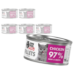 John Dog for Cats Mokra Karma Dla Kociąt Filety Z Kurczaka 6x70g