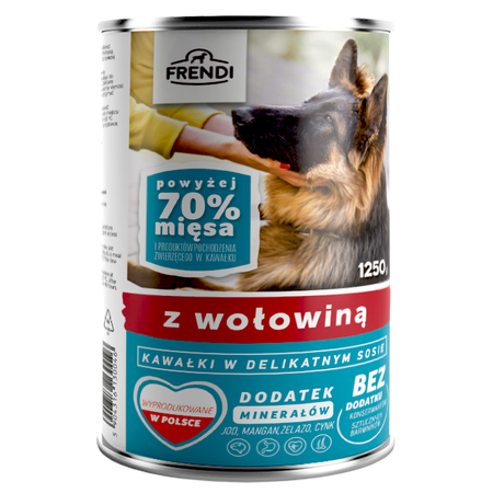 Frendi Mokra Karma Dla Psa Kawałki W Delikatnym Sosie Z Wołowiną 6x1250g