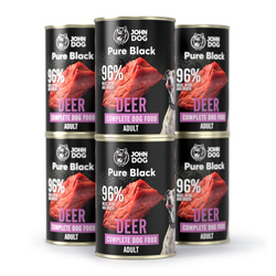 6x400g John Dog Karma Mokra Dla Psa Pure Black Jeleń Puszka
