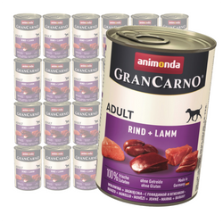 Animonda GranCarno Adult 24x400g Mokra Karma Dla Psa Wołowina z Jagnięciną