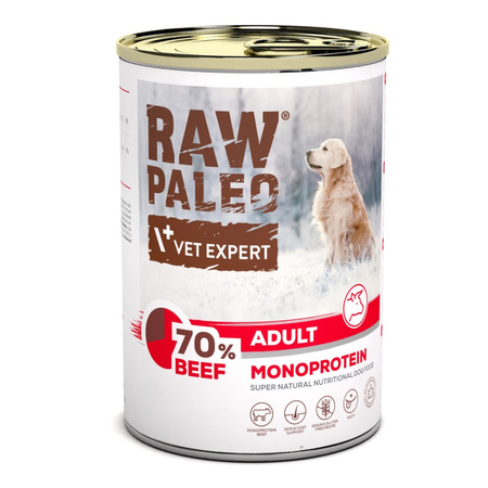 Vet Expert Raw Paleo Adult Monoprotein 6x400g Mokra Karma Dla Psa z Wołowiną