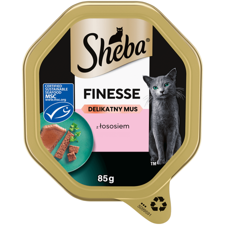 Sheba Finesse Tacka 44x85g Mokra Karma Pełnoporcjowa Dla Kota Z Łososiem W Musie