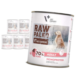 Raw Paleo Adult Monoprotein 6x800g Mokra Karma Dla Psa z Wieprzowiną