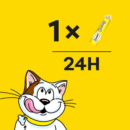 Dreamies Creamy 16x10g Kremowy Przysmak Dla Kotów Mix 4 Smaków Kurczak Ser Łosoś Kocimiętka