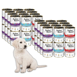 Dolina Noteci Premium Junior Mix Smaków 48x400g Mokra Karma Dla Szczeniąt Królik Jagnięcina Wołowina