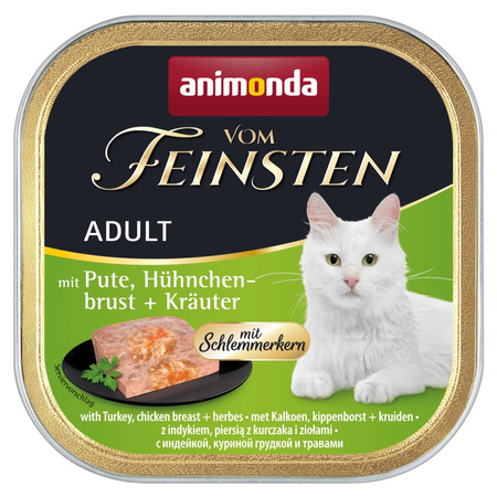 Animonda Vom Feinsten Adult 8x100g Mokra Karma dla Kota z Indykiem Piersią Kurczaka i Ziołami