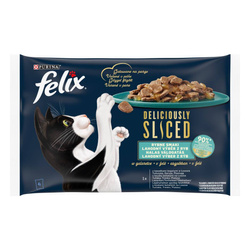Purina Felix Deliciously Sliced Mokra Karma Dla Kota Rybne Smaki w Galaretce 320g (4x80g)