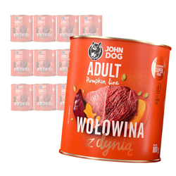 JOHN DOG Karma Mokra Dla Psa Pumpkin Line Wołowina z Dynią 12x800g