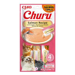 Inaba Cat Churu Salmon Recipe 4x14g (56g) Kremowy Przysmak Dla Kota Pasta z Łososiem