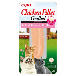 Inaba Ciao In Crab Broth 25g Naturalny Przysmak Dla Kota Grilowany Filet Z Kurczaka W Bulionie Z Kraba