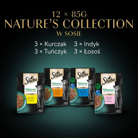 Sheba Nature’s Collection Wybór Smaków 72x85g Mokra Karma Pełnoporcjowa Dla Kota W Sosie