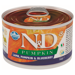 N&D Dog Lamb Pumpkin Blueberry 140g Psy dorosłe - jagnięcina, dynia i borówka
