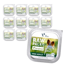 Raw Paleo Duck Pate Mini Adult 12x150g Monoproteinowa Mokra Karma Pasztet Dla Dorosłych Psów Małych Ras Z Kaczką