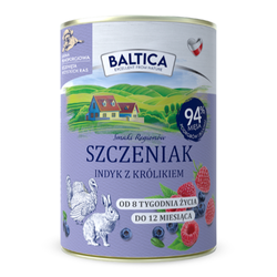 Baltica Indyk z Królikiem 400g Bezzbożowa Mokra Karma Dla Szczeniąt